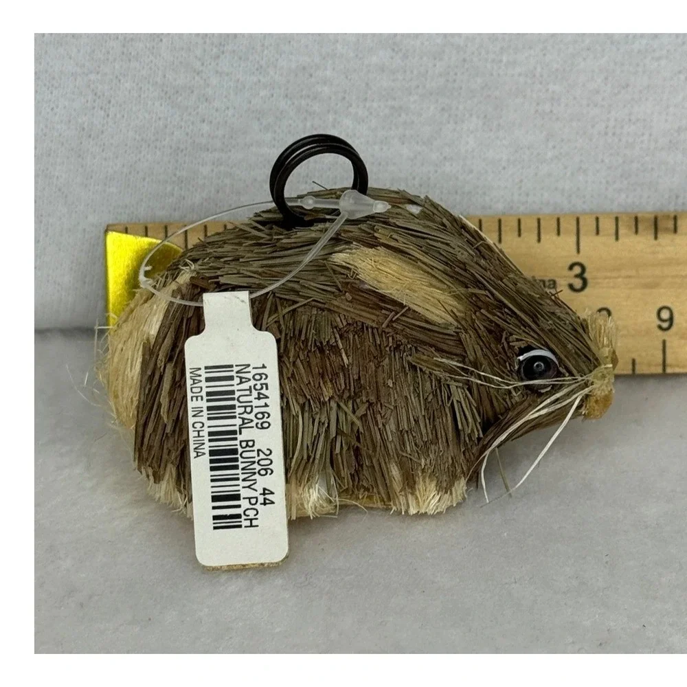8 Pottery Barn Natural Straw Bunny Rabbit Place Card Holders Spring‎ New w/ Tags